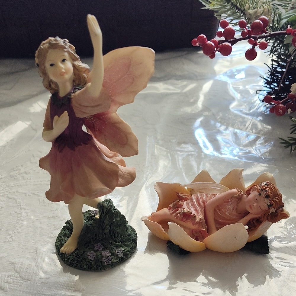 Fairy Figurines - Pink and Green
